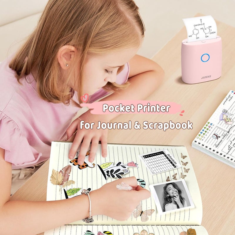 JADENS Sticker Printer with 5Rolls Thermal Paper - Image 2